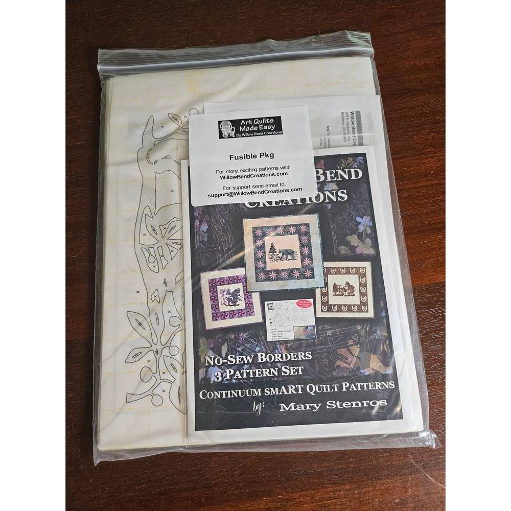 Willow Bend Creations Quilt Pattern Set Unisex OS White No-Sew Fusible Borders